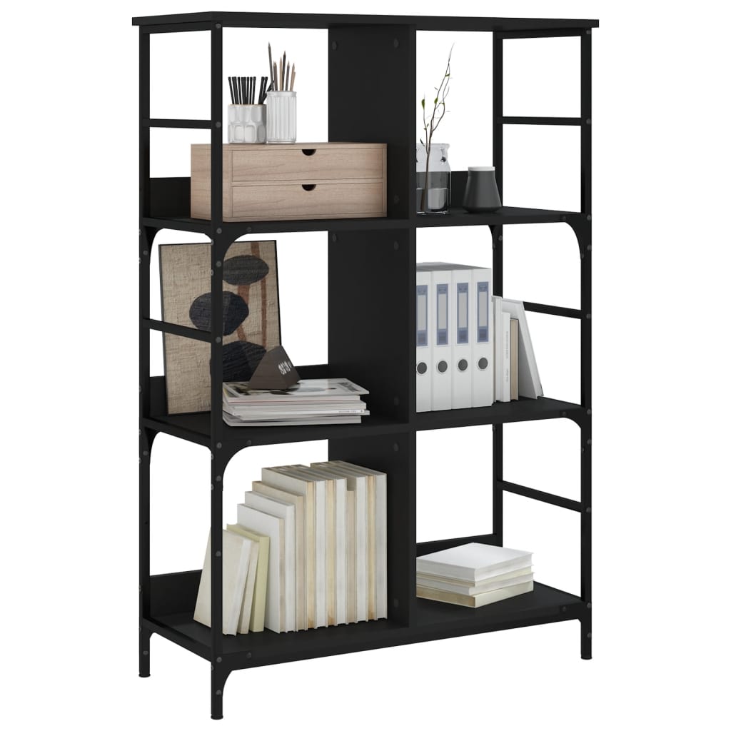 Bookshelf Black 78.5x33x117.5 cm Wood Material