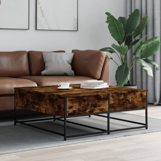 Coffee table smoked oak 100x99x40 cm wood material