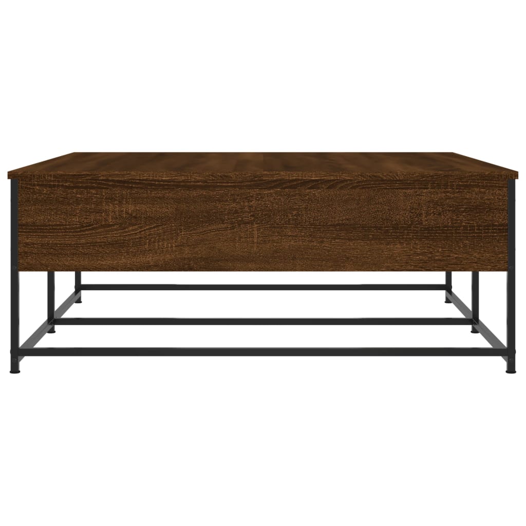 Table basse aspect chêne marron 100x99x40 cm en bois