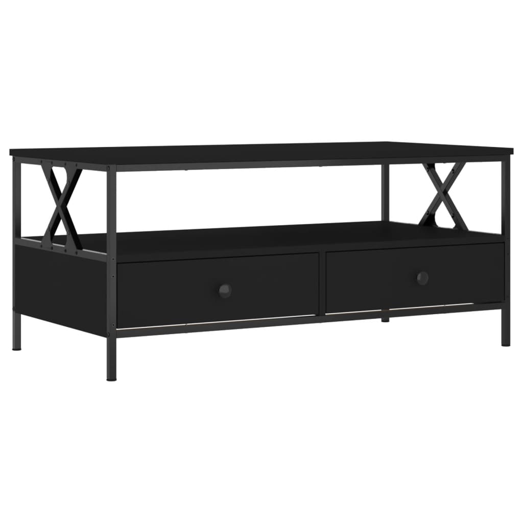 Coffee Table Black 100x51x45 cm Wood Material