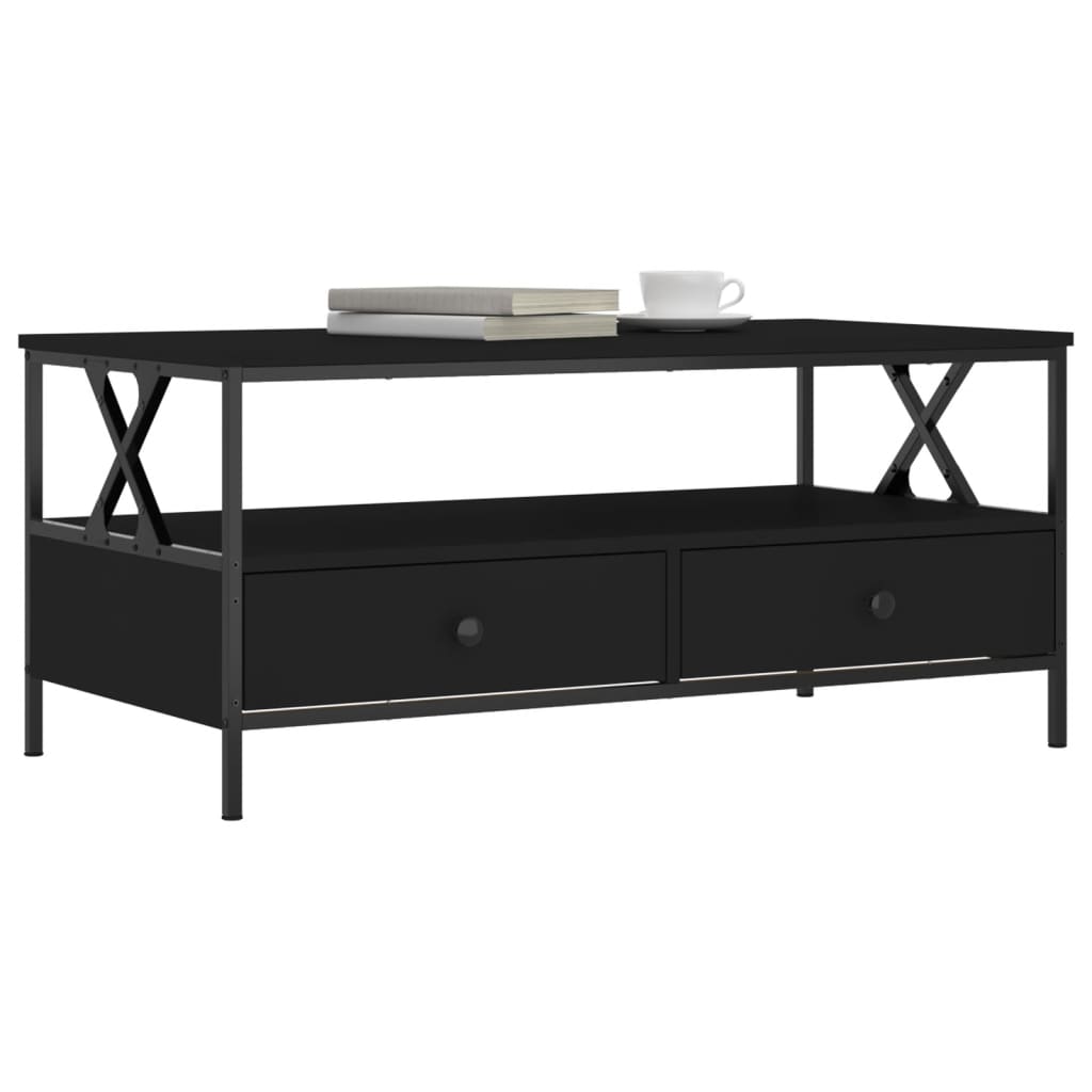 Coffee Table Black 100x51x45 cm Wood Material