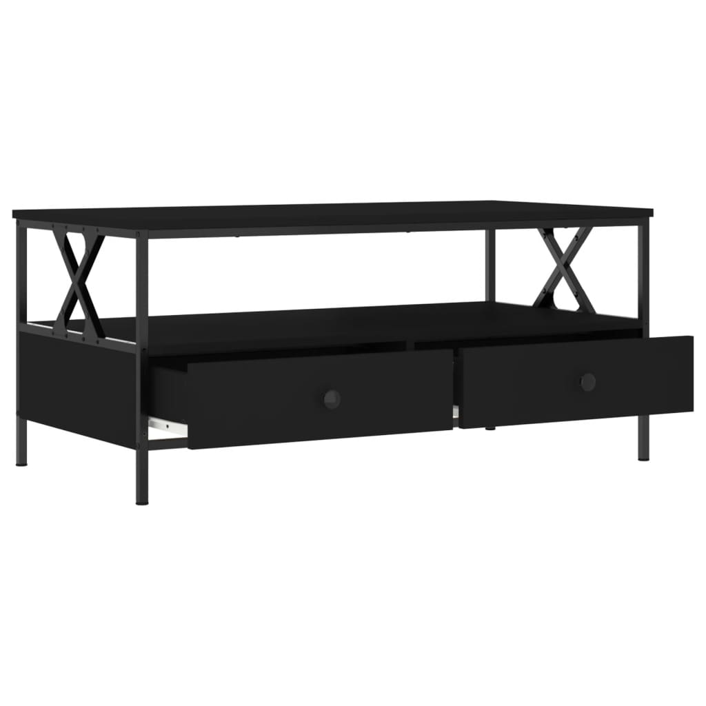 Coffee Table Black 100x51x45 cm Wood Material
