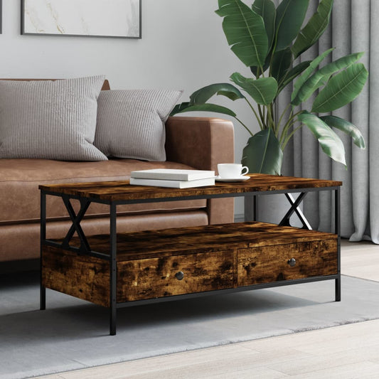 Coffee table smoked oak 100x51x45 cm wood material