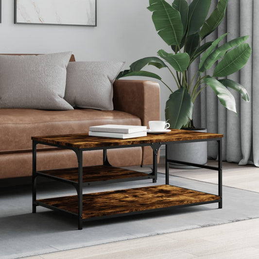 Coffee table smoked oak 90x49x40 cm wood material