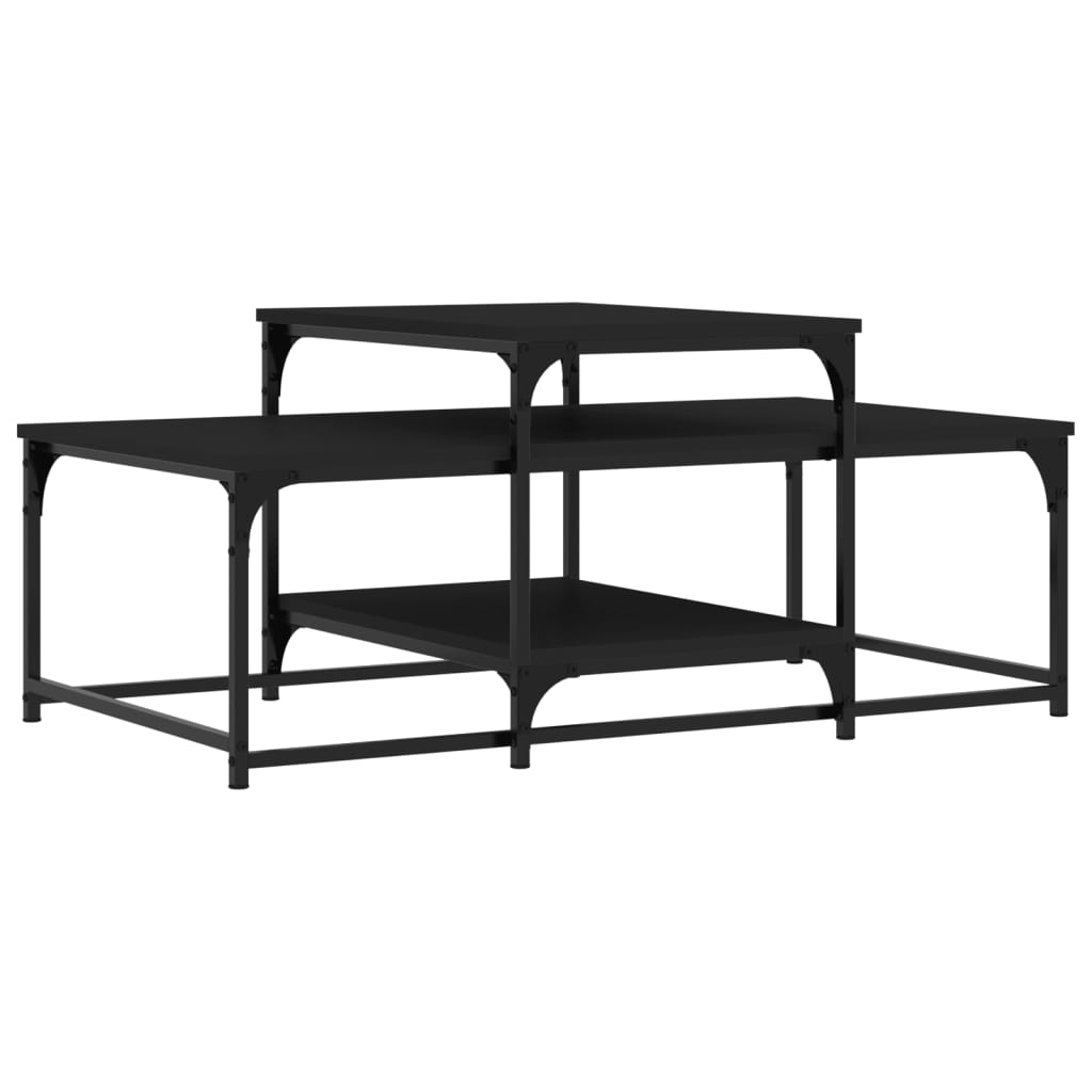 Coffee Table Black 102x60x45 cm Wood Material