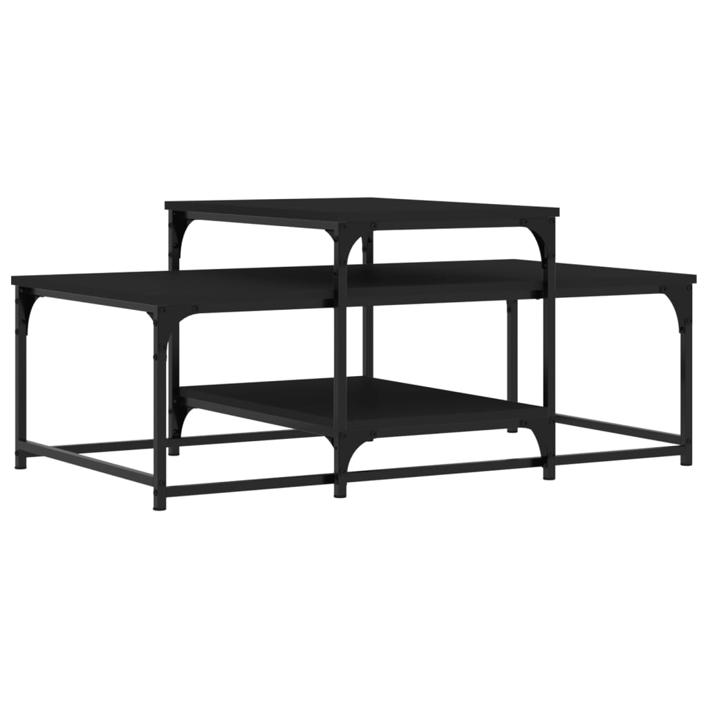Coffee Table Black 102x60x45 cm Wood Material