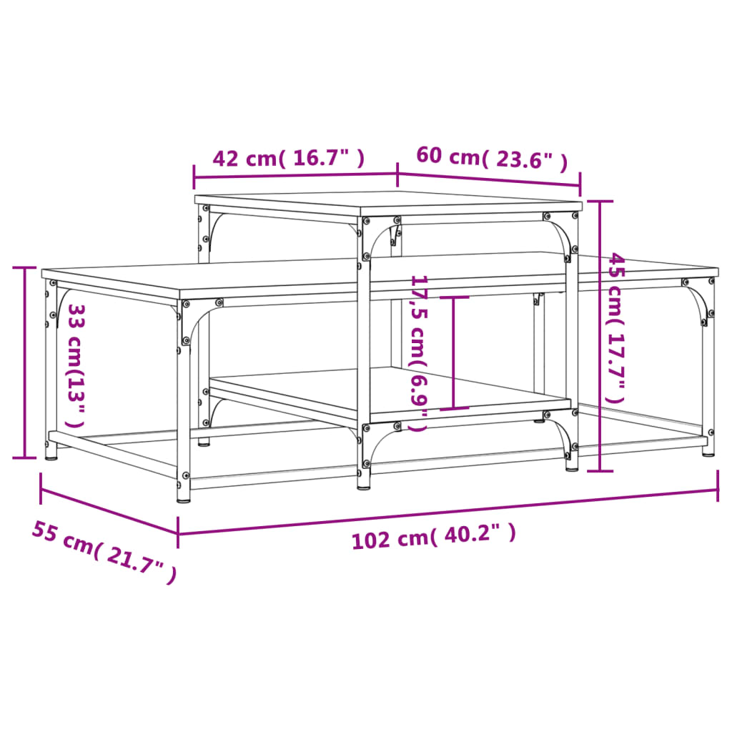 Coffee Table Black 102x60x45 cm Wood Material