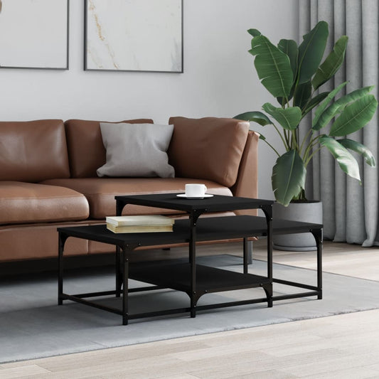 Coffee Table Black 102x60x45 cm Wood Material
