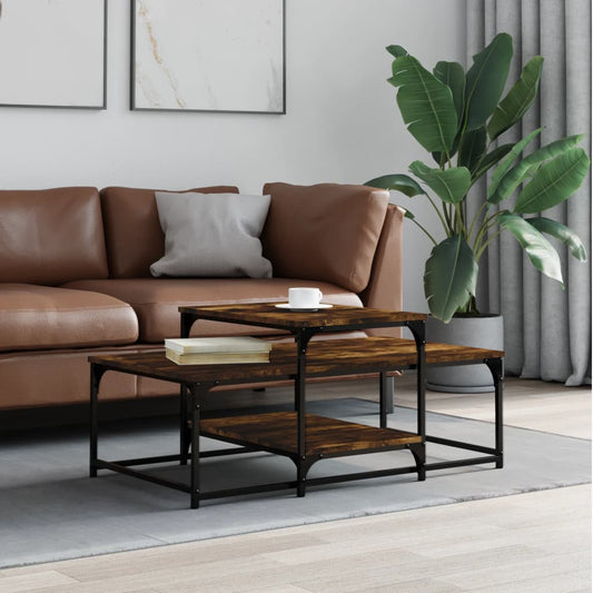 Coffee table smoked oak 102x60x45 cm wood material
