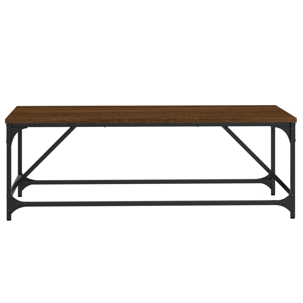 Table basse aspect chêne marron 100x50x35 cm en bois