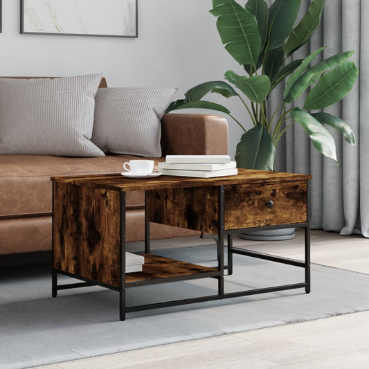 Coffee table smoked oak 85.5x51x45 cm wood material