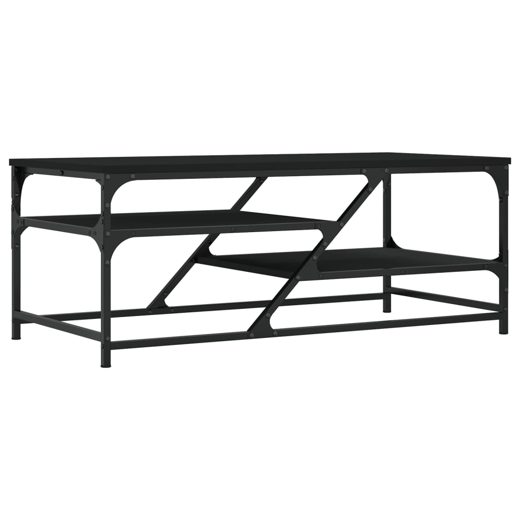 Coffee Table Black 100x49x40 cm Wood Material