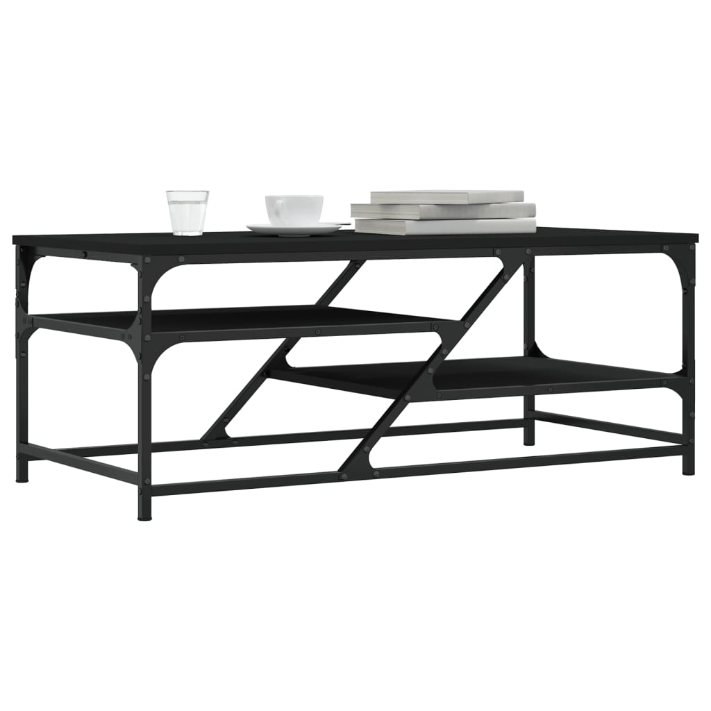 Coffee Table Black 100x49x40 cm Wood Material