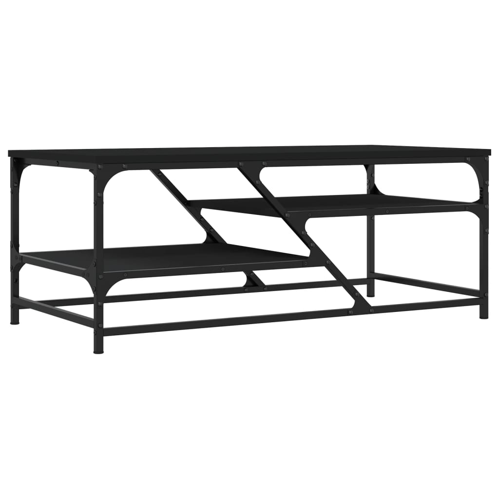 Coffee Table Black 100x49x40 cm Wood Material
