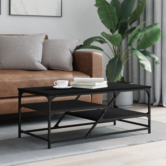 Coffee Table Black 100x49x40 cm Wood Material