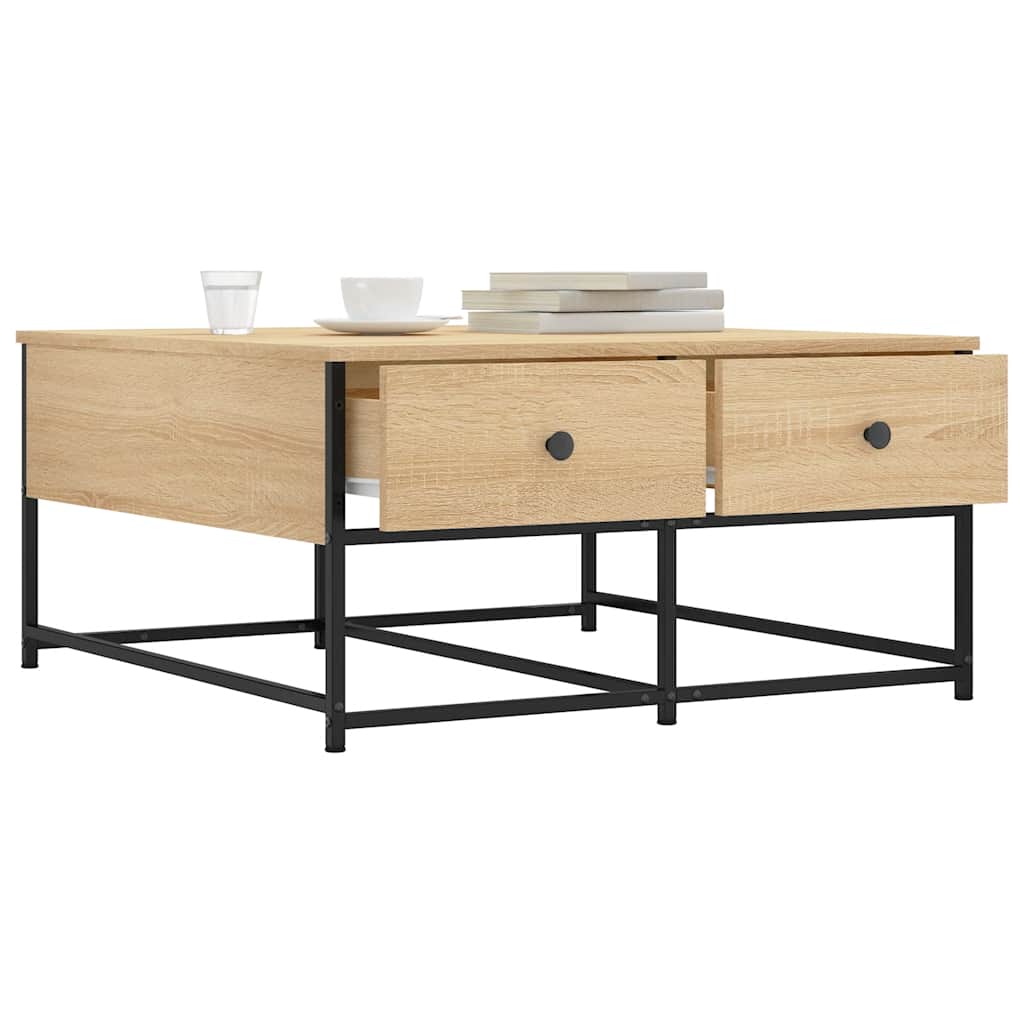 Table basse chêne Sonoma 80x80x40 cm en bois