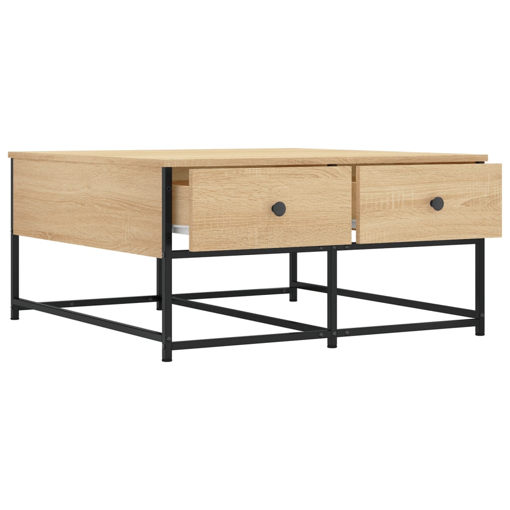 Table basse chêne Sonoma 80x80x40 cm en bois