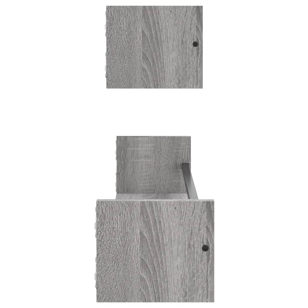 Wall shelves with rods 2 pcs. Gray Sonoma 80x16x14 cm