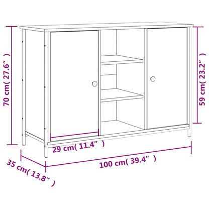 Sideboard Grau Sonoma 100x35x70 cm Holzwerkstoff