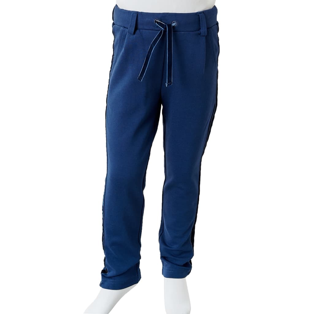 Kinderhose mit Schwarzen Zierleisten Marineblau 92