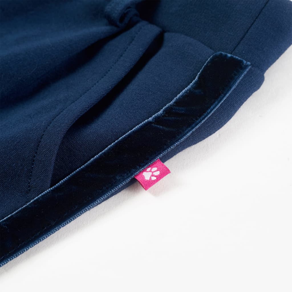 Kinderhose mit Schwarzen Zierleisten Marineblau 140