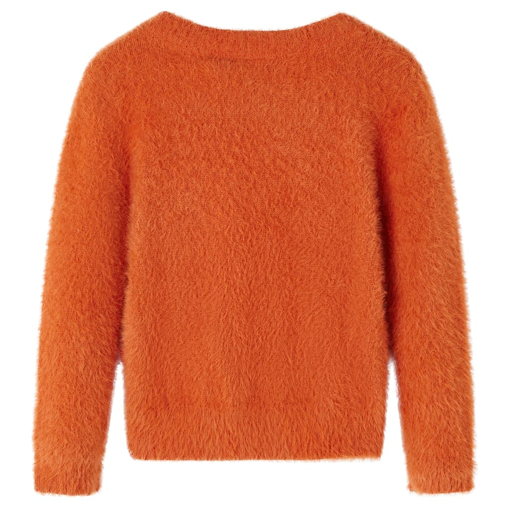 Kinderpullover Gestrickt Dunkelorange 128