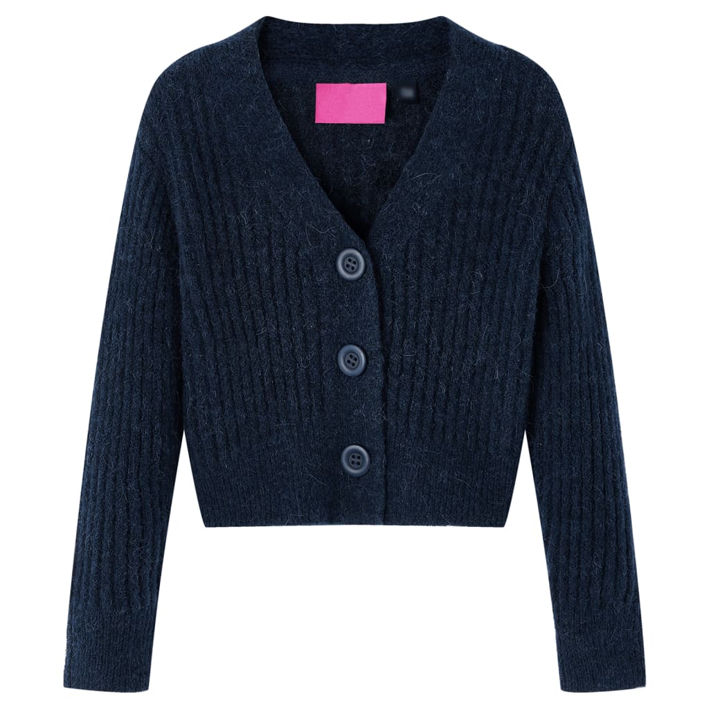 Kinder-Strickjacke Marineblau 140