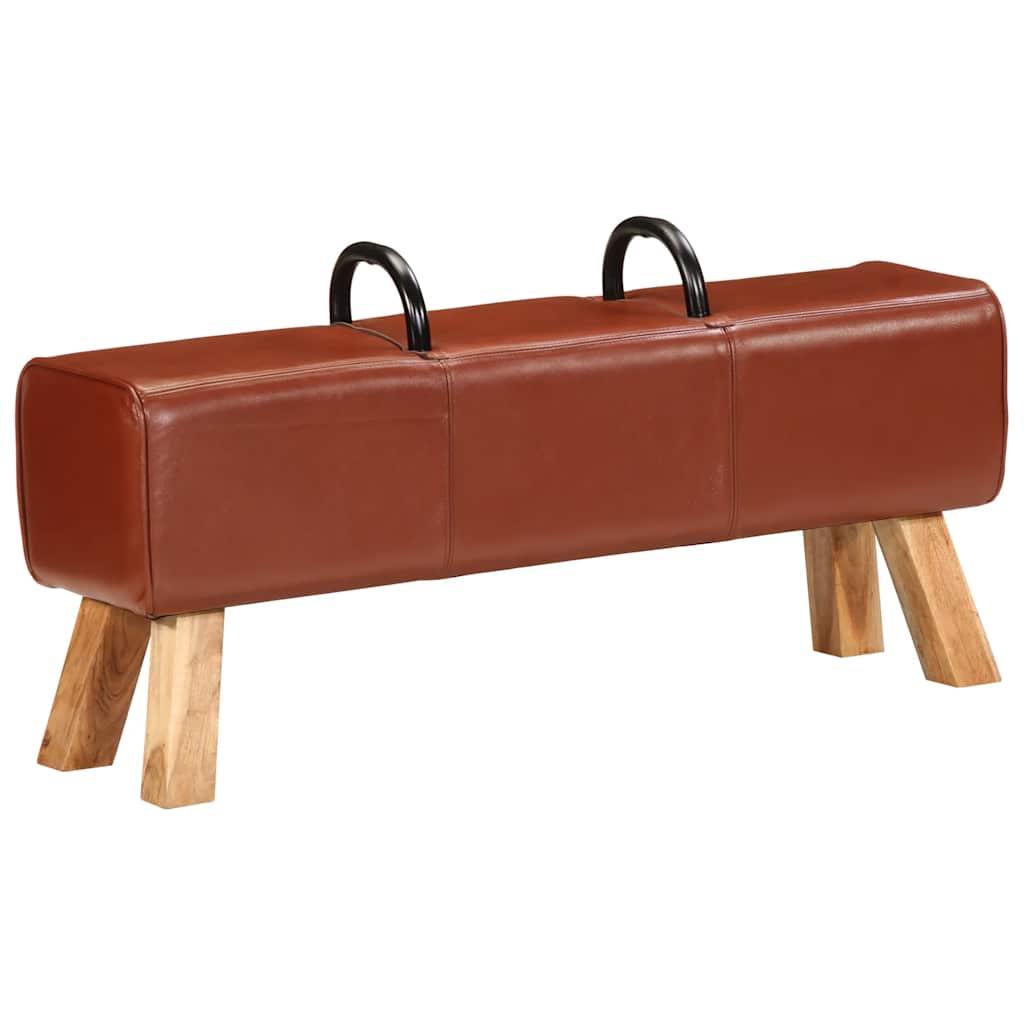 Bank Turnbock-Design Braun 110 cm Echtleder