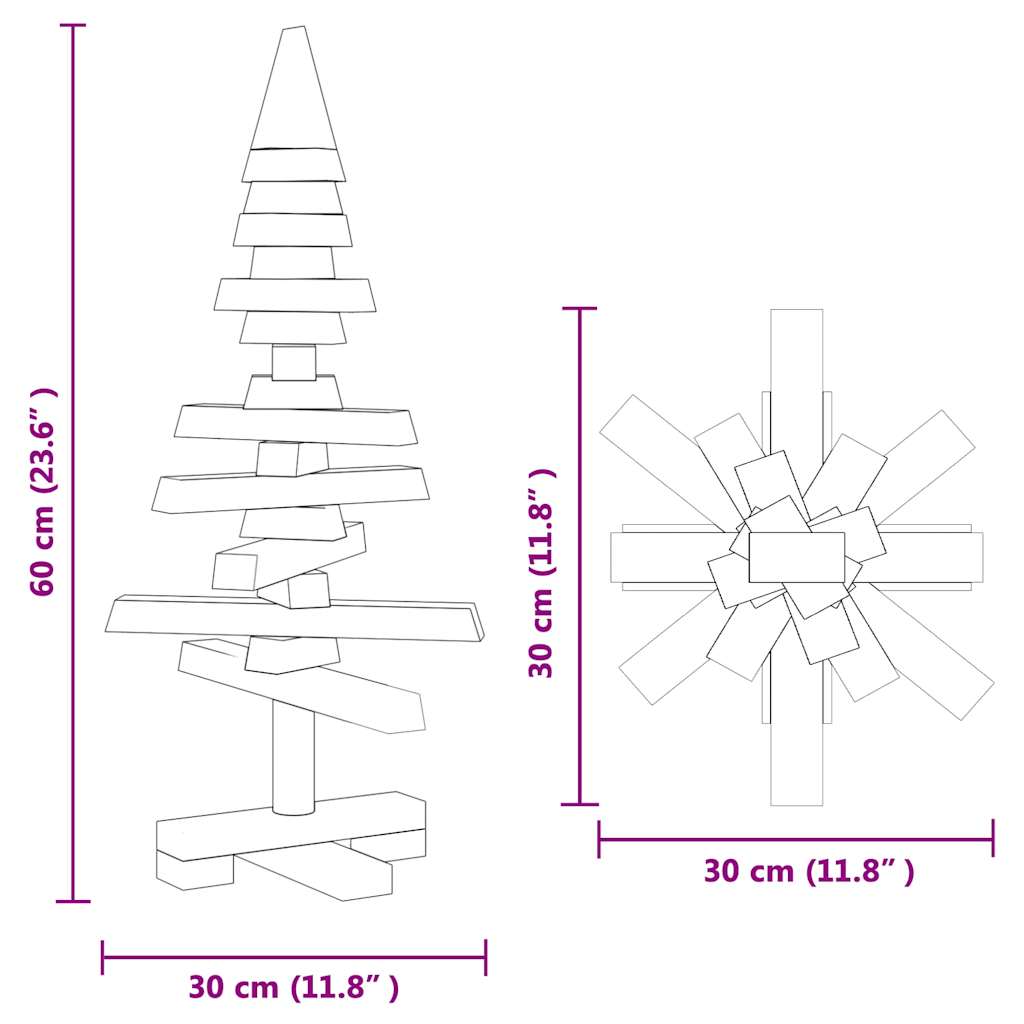 Weihnachtsbaum Holz zum Schmücken 60 cm Massivholz Kiefer
