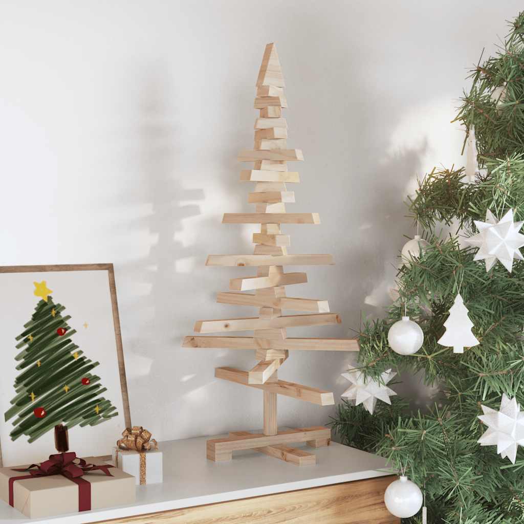 Weihnachtsbaum Holz zum Schmücken 90 cm Massivholz Kiefer