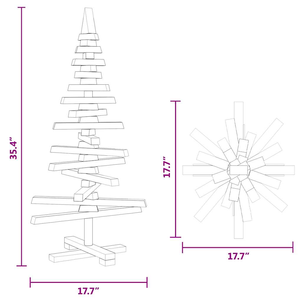 Weihnachtsbaum Holz zum Schmücken 90 cm Massivholz Kiefer