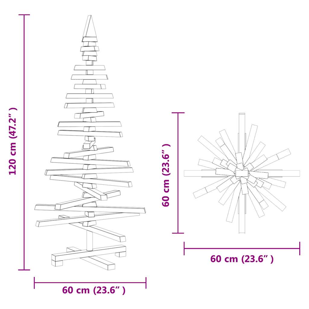 Weihnachtsbaum Holz zum Schmücken 120 cm Massivholz Kiefer