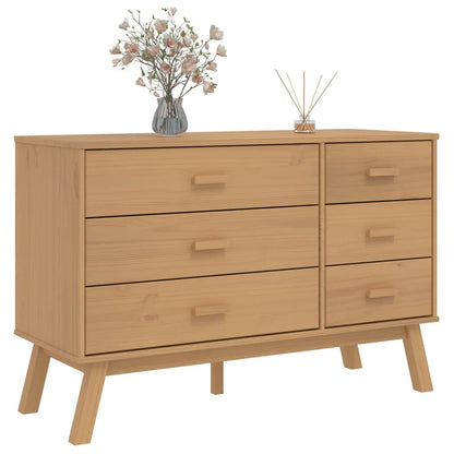 Schubladenschrank OLDEN Braun Massivholz Kiefer