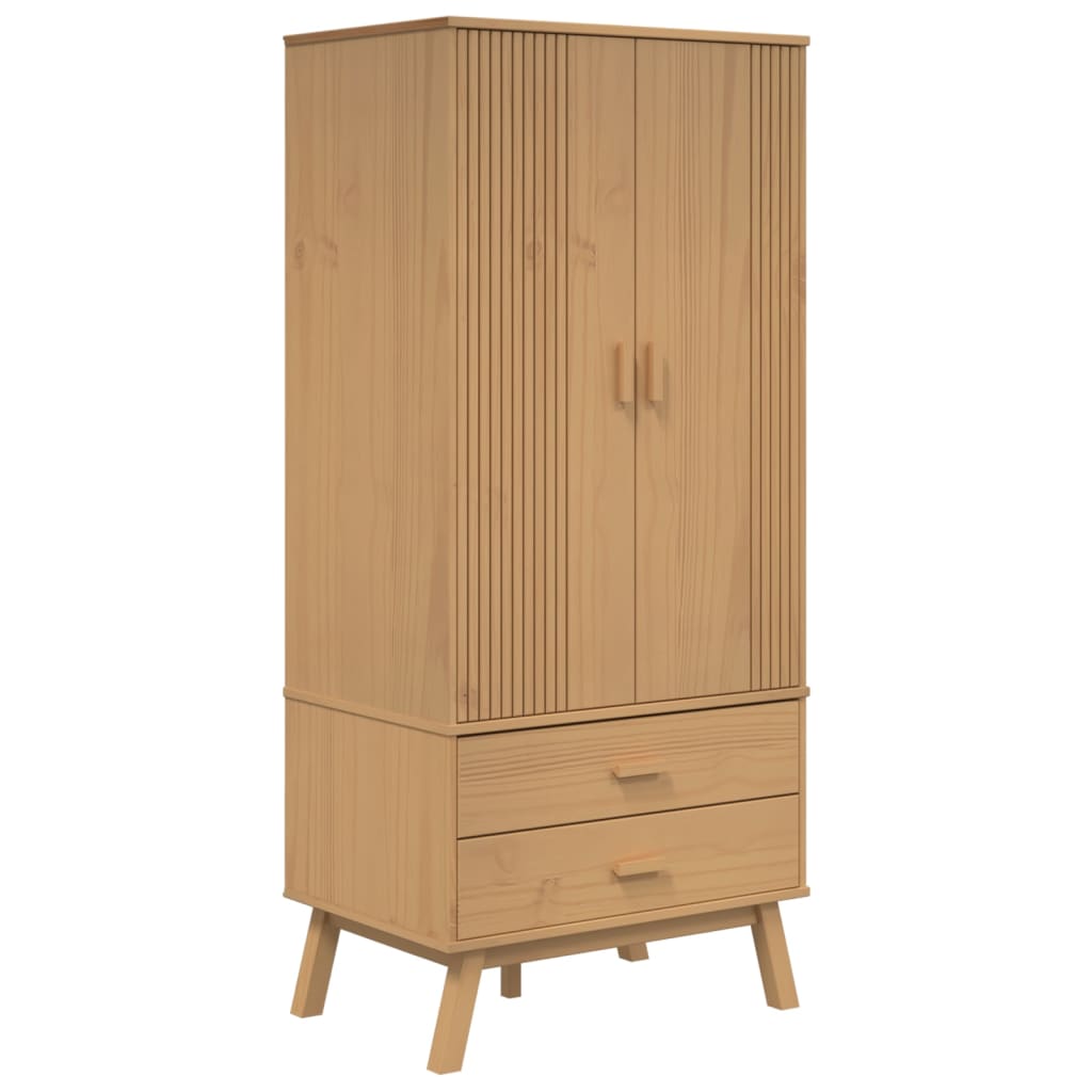 Wardrobe OLDEN Brown 76.5x53x172 cm solid pine wood