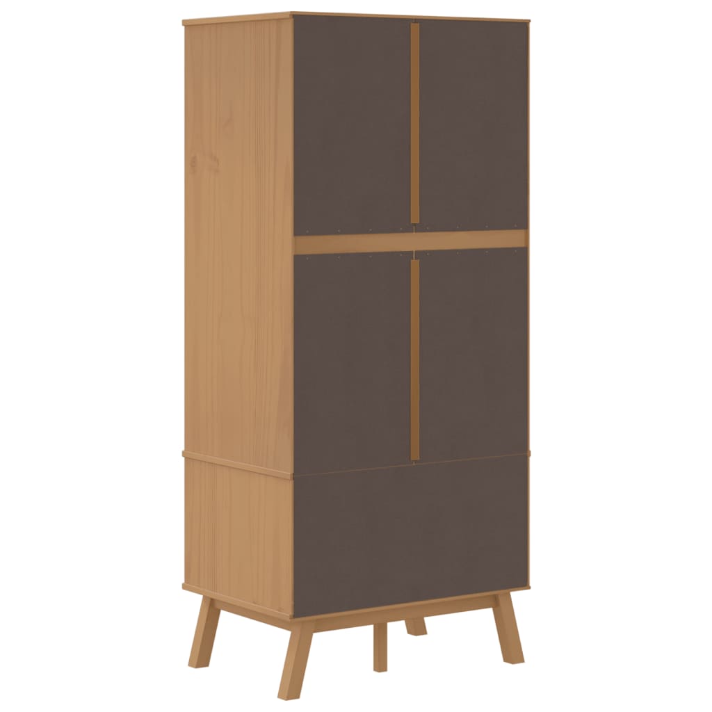 Wardrobe OLDEN White Brown 76.5x53x172cm Solid Pine