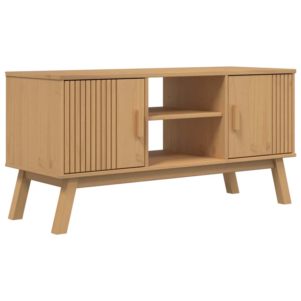 Meuble TV OLDEN marron 114x43x57 cm pin massif