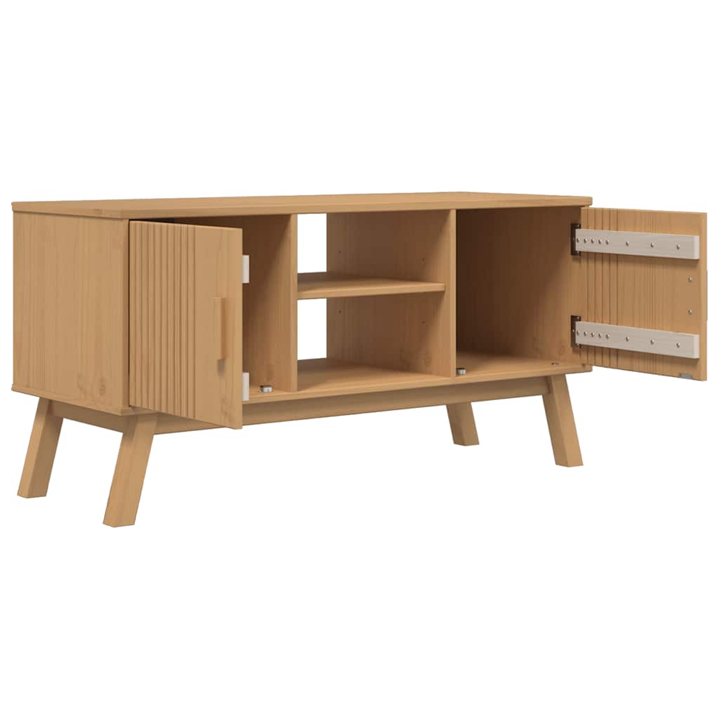 Meuble TV OLDEN marron 114x43x57 cm pin massif
