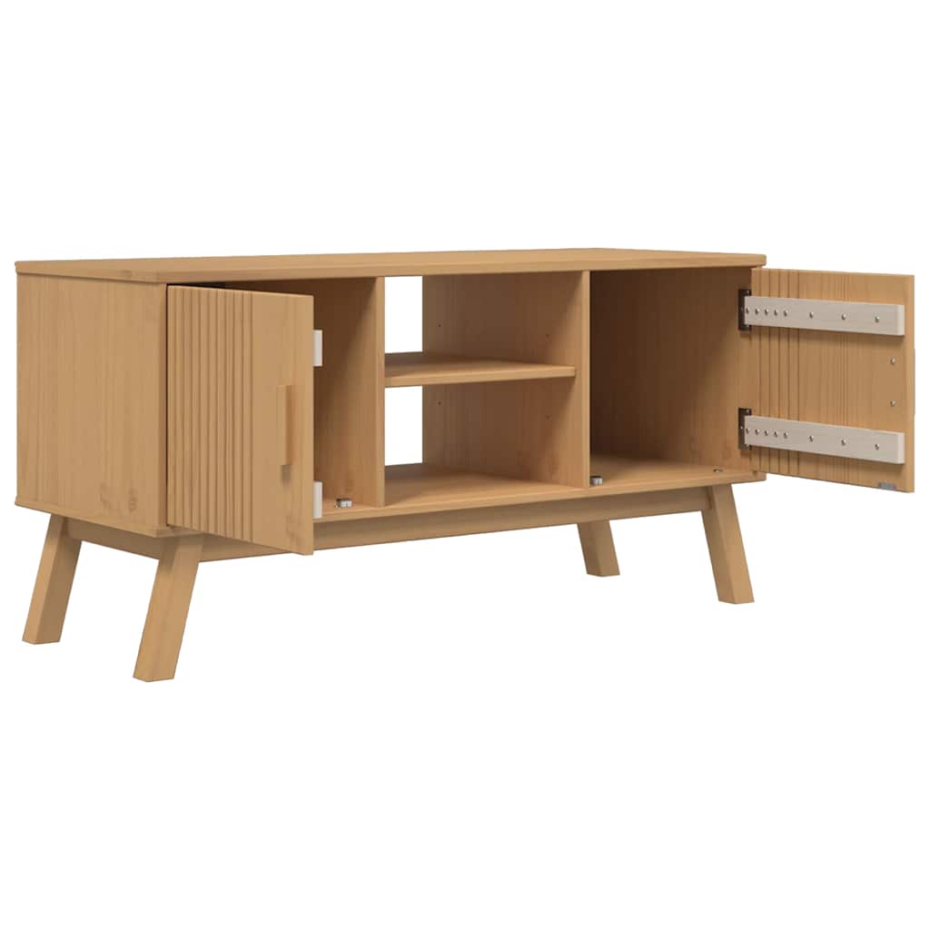 Meuble TV OLDEN marron 114x43x57 cm pin massif