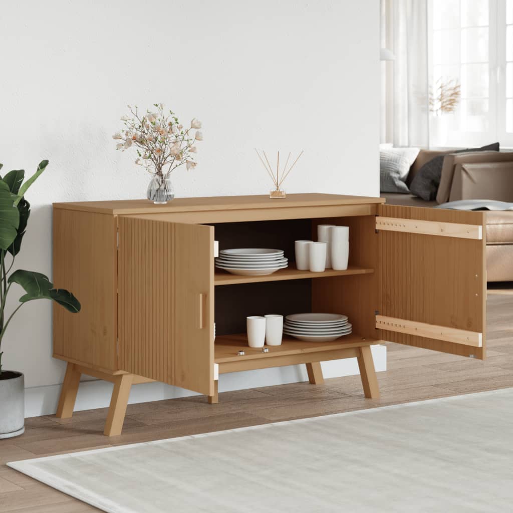 Sideboard OLDEN Braun 114x43x73,5 cm Massivholz Kiefer