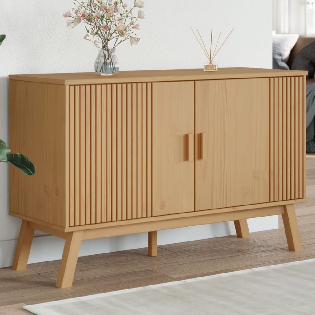 Sideboard OLDEN Braun 114x43x73,5 cm Massivholz Kiefer