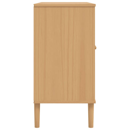 Sideboard SENJA Rattan-Optik Braun 112x40x80 cm Kiefernholz