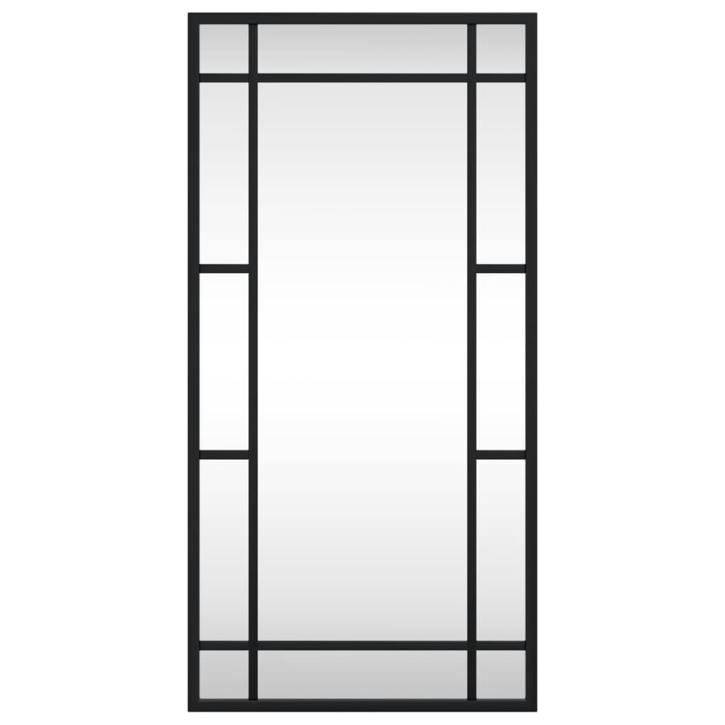Wandspiegel Schwarz 30x60 cm Rechteckig Eisen