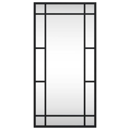 Wandspiegel Schwarz 30x60 cm Rechteckig Eisen