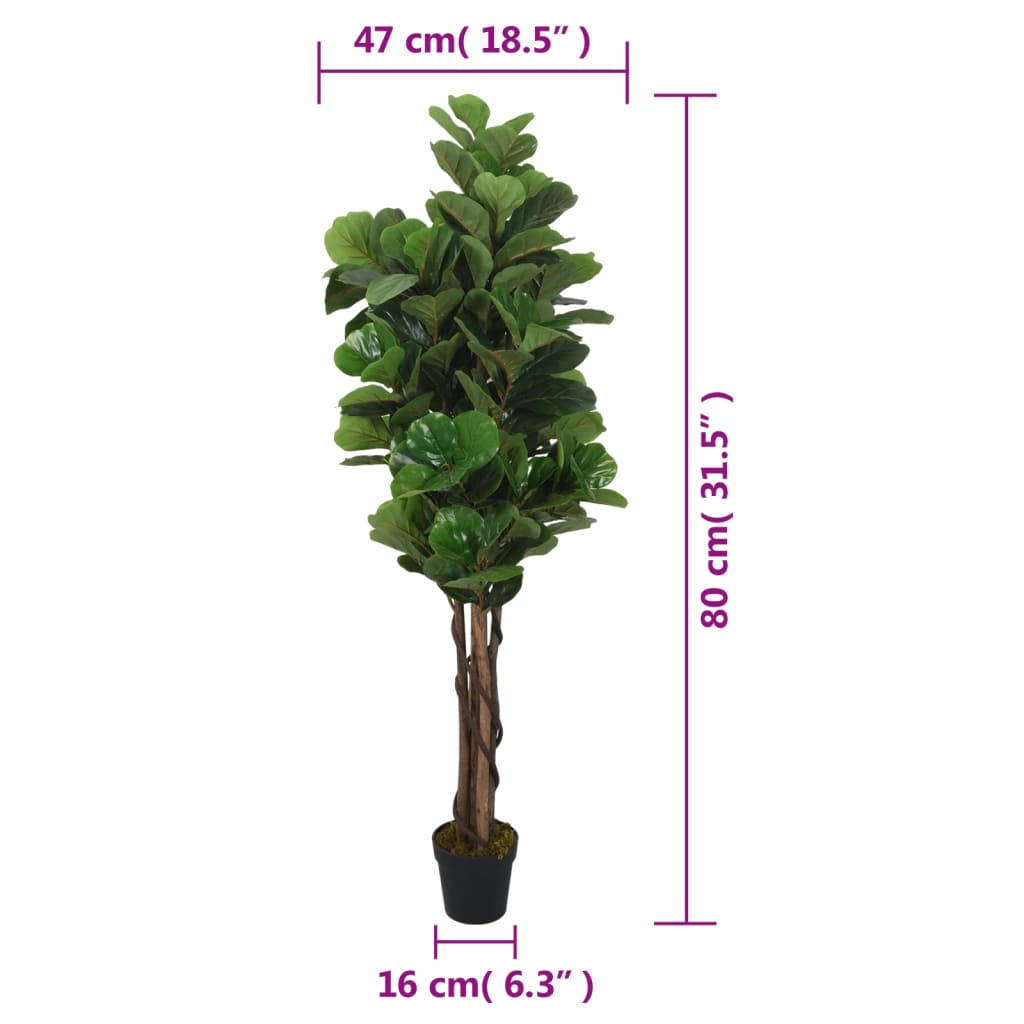 Artificial Fig Tree 96 Leaves 80 cm Green