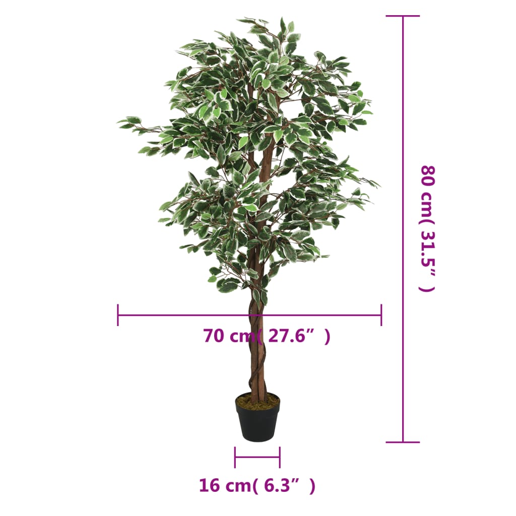 Ficusbaum Künstlich 378 Blätter 80 cm Grün