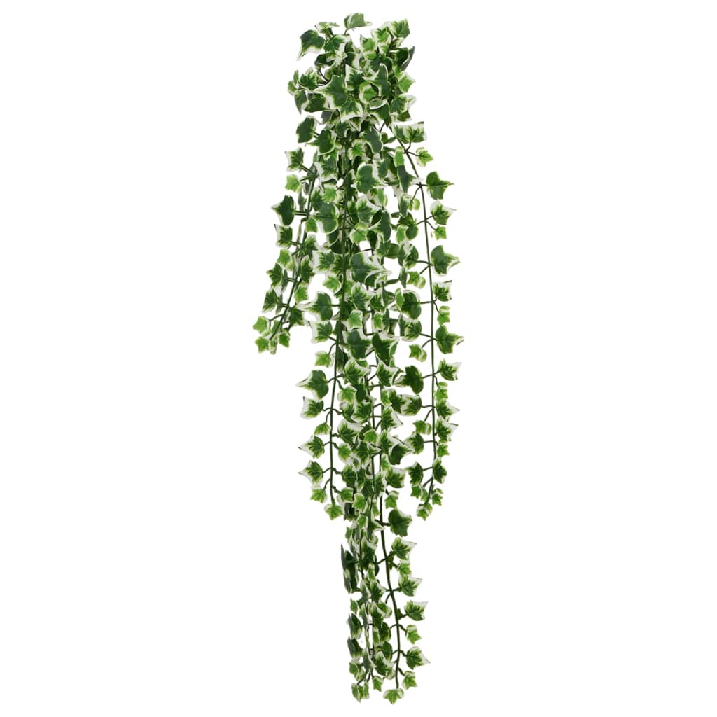 Plantes artificielles suspendues 12 pièces 339 feuilles 90 cm vert et blanc