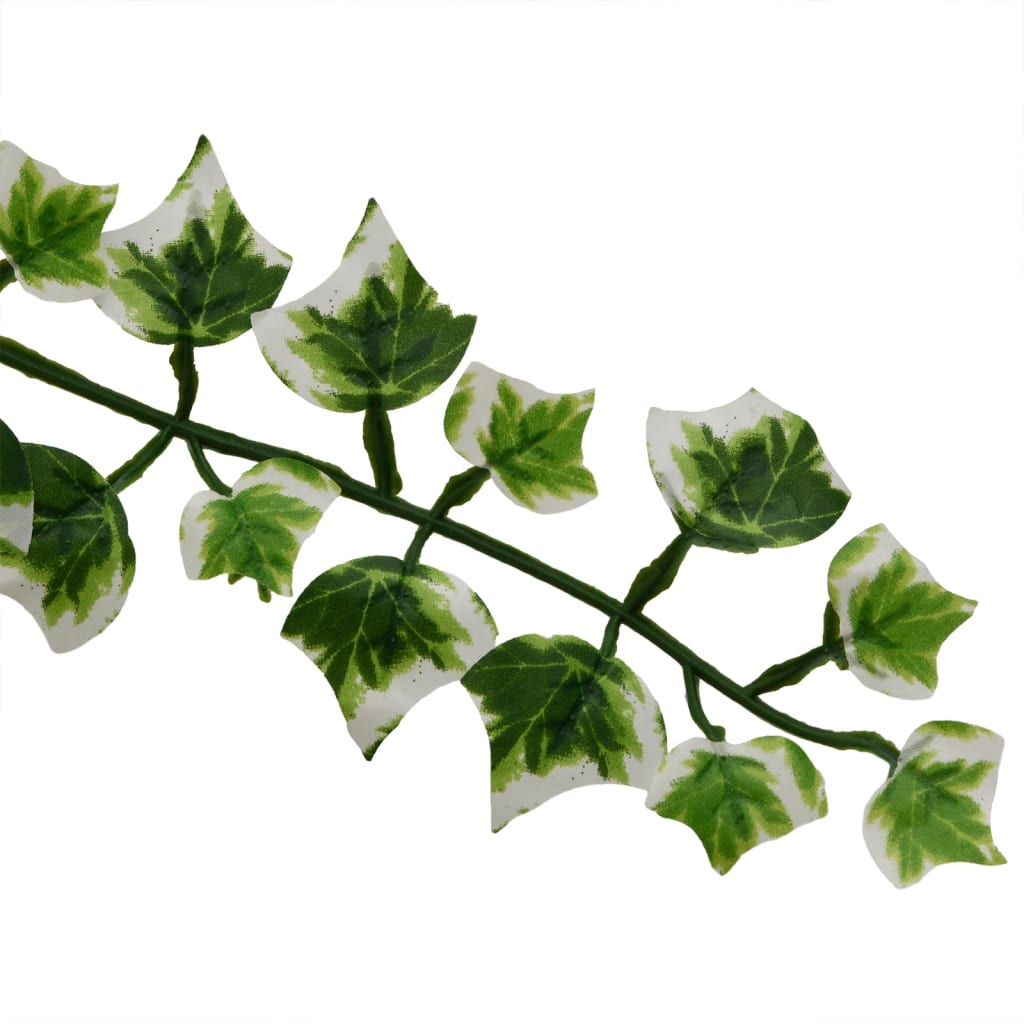 Plantes artificielles suspendues 12 pièces 339 feuilles 90 cm vert et blanc