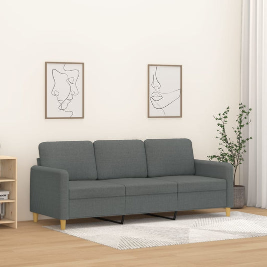 Canapé 3 places tissu gris foncé 180 cm