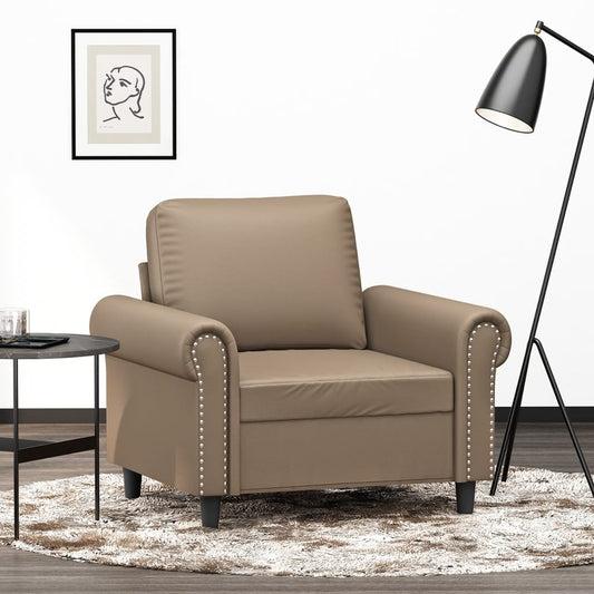Fauteuil marron cappuccino 60 cm simili cuir