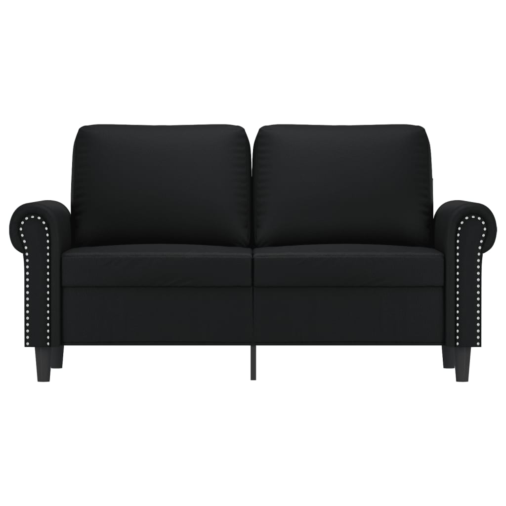Canapé 2 places noir 120 cm simili cuir